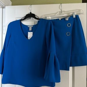 Bell Sleeve Top and Matching Mini Skirt